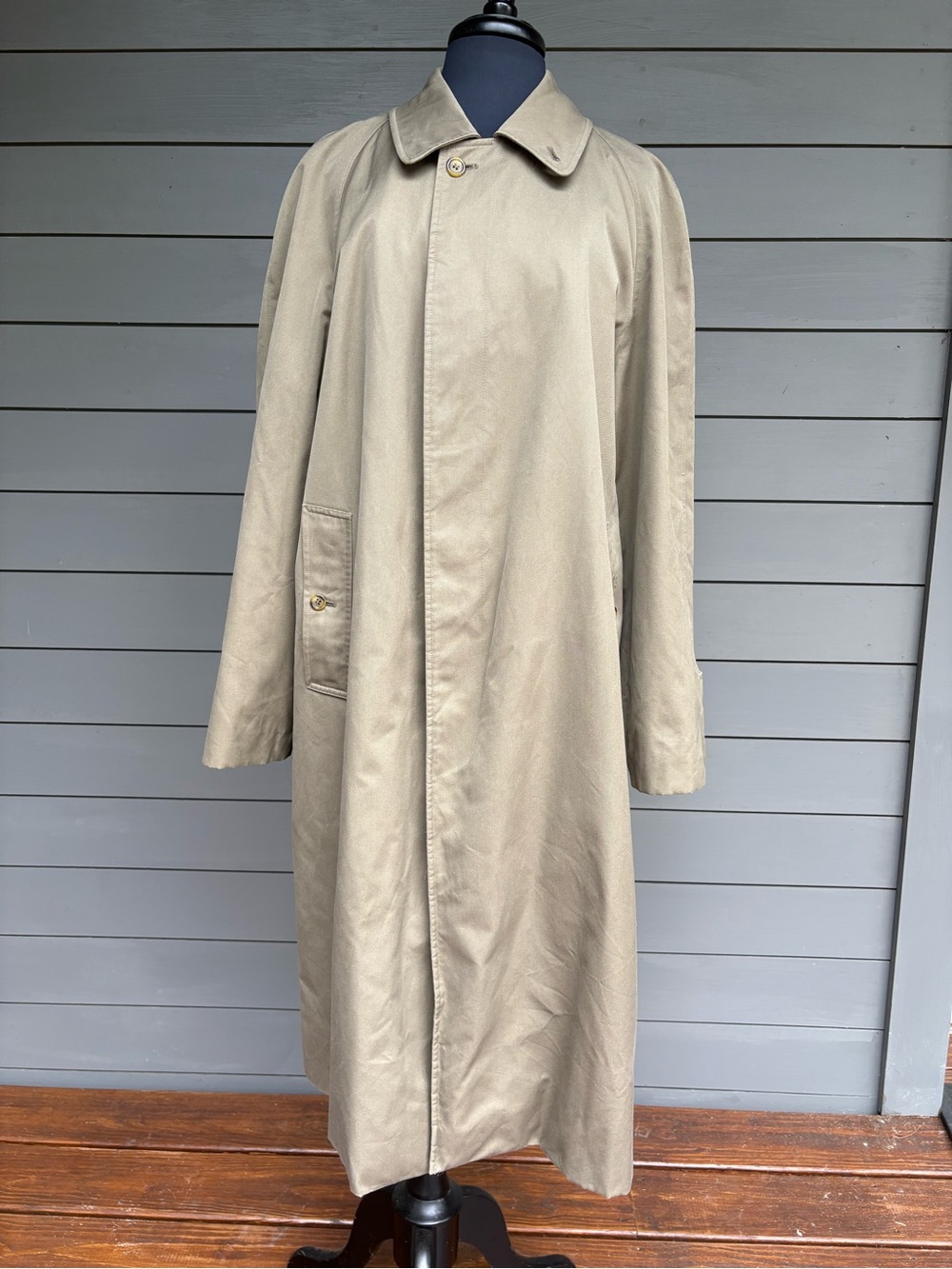 Burberry Khaki Men's Long Trench Coat